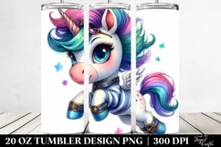 Watercolor Jumping Unicorn | 20 oz Tumbler Product Image 2