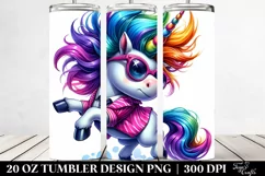 Watercolor Jumping Unicorn | 20 oz Tumbler Product Image 2
