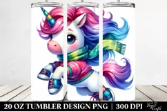 Watercolor Jumping Unicorn | 20 oz Tumbler Product Image 2