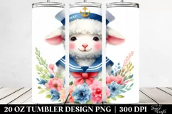 Colorful Lamb in Sailor Suit Clipart Product Image 2