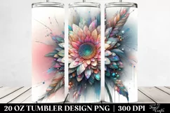 Shiny Gerbera Diamonds Watercolor Splash | 20 oz Tumbler Product Image 2