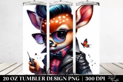 Watercolor Aggressive Baby Deer | 20 oz Tumbler Product Image 2