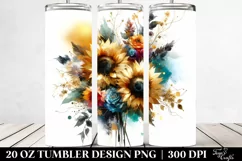 Abstract Vibrant Bouquet Tumbler Product Image 2