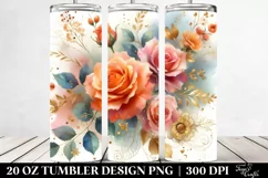 Colorfull Orange Roses Gold Boho Fairy | 20 oz Tumbler Product Image 2