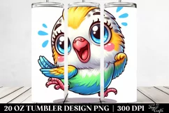 Cute Enthusiastic Cartoon Budgerigar Tumbler Product Image 2