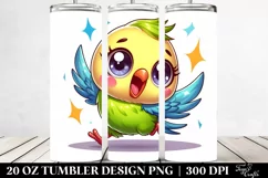 Cute Enthusiastic Cartoon Budgerigar Tumbler Product Image 2