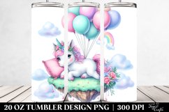 Pastel Unicorn Balloons Tumbler Product Image 2