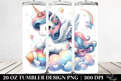 Playful Comet Unicorn from | 20 Oz Tumbler Product Image 2