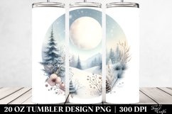 Pastel Winter Scene Holiday Art, Transparent 20 Oz Tumbler Product Image 2