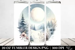 Pastel Christmas Scene with Large Text 20 Oz Tumbler Product Image 2