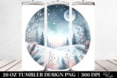 Pastel Winter Scene Holiday Art, Transparent 20 Oz Tumbler Product Image 2