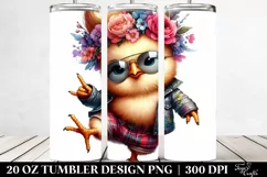 Baby Chicken Dancing with Floral Wreath | 20 oz Tumbler Product Image 2