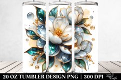 20 Oz Tumbler Sublimation | Golden Gardenia Watercolor Product Image 2