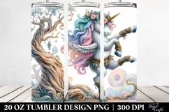 Cute Unicorn as Dancer on Magical Tree | 20 Oz Tumbler Product Image 2