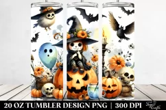 Watercolor Funny Halloween Witch | 20 oz Tumbler Product Image 2