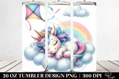 Whimsical Napping Baby Unicorn | 20 Oz Tumbler Product Image 2