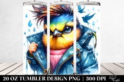Baby Bird Posing with Raincoat | 20 oz Tumbler Product Image 2