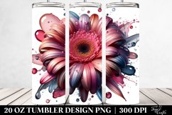 20 Oz Tumbler Sublimation | Gerbera Watercolor Splash Product Image 2