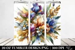 Colorful Bouquet with Gold Foil and Iris | 20 Oz Tumbler Product Image 2