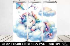 Whimsical Napping Baby Unicorn | 20 Oz Tumbler Product Image 2