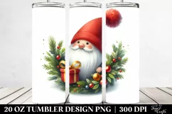 Simple Christmas Gnome Watercolor 20 Oz Tumbler Product Image 2
