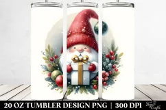 Simple Christmas Gnome Watercolor 20 Oz Tumbler Product Image 2