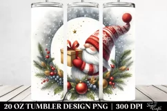 Simple Christmas Gnome Watercolor 20 Oz Tumbler Product Image 2