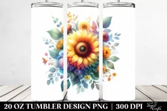 Colorful Watercolor Sunflower Clipart Product Image 2