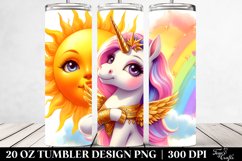 Cute Unicorn as Johnny Bravo on Golden Sun | 20 Oz Tumbler Product Image 2