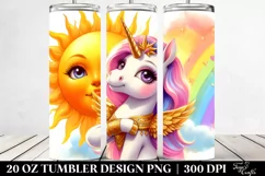 Cute Unicorn as Johnny Bravo on Golden Sun | 20 Oz Tumbler Product Image 2