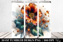 20 Oz Tumbler Sublimation | Metalic Nasturtium Watercolor Product Image 2
