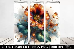 Nasturtium Watercolor Splash | 20 Oz Tumbler Product Image 2