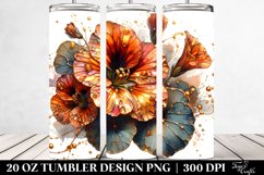 20 Oz Tumbler Sublimation | Metalic Nasturtium Watercolor Product Image 2