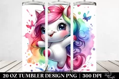 Vibrant Unicorn Drawing | 20 Oz Tumbler Product Image 2