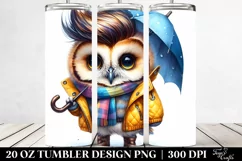 Watercolor Model Baby Owl | 20 oz Tumbler Product Image 2