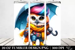 Watercolor Model Baby Owl | 20 oz Tumbler Product Image 2