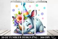Sleeping Baby Rhino | 20 Oz Tumbler Product Image 2