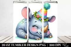 Sleeping Baby Rhino | 20 Oz Tumbler Product Image 2