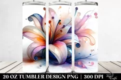 Abstract Lily Watercolor | 20 oz Tumbler Product Image 2