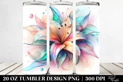 Lily Watercolor Splash 20 oz Tumbler Product Image 2