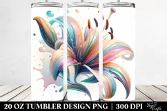 Lily Watercolor Splash 20 oz Tumbler Product Image 2