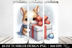Cute Baby Rabbit Hiding Behind Gift Box, 20 Oz Tumbler Product Image 2