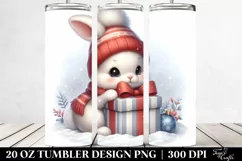 Cute Winter Rabbit Clipart, Transparent 20 Oz Tumbler Product Image 2