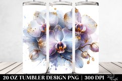 20 Oz Tumbler Sublimation | Golden Orchid Watercolor Splash Product Image 2