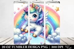 Cute Baby Unicorn Swinging from Rainbow on Lofty Cloud | 20 Product Image 2
