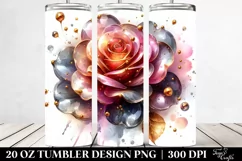 Rose Golden Insertions Watercolor Tumbler Product Image 2