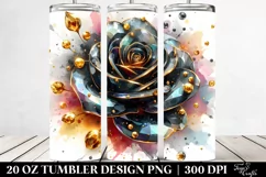 Rose Golden Insertions Watercolor Tumbler Product Image 2