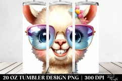 Funny Baby Llama with Sunglasses Clipart Product Image 2