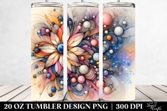 Wooden Stained Cosmos Watercolor 20 oz Tumbler Product Image 2