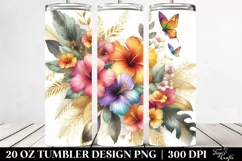 Colorful Hawaiian Flowers Tumbler Product Image 2